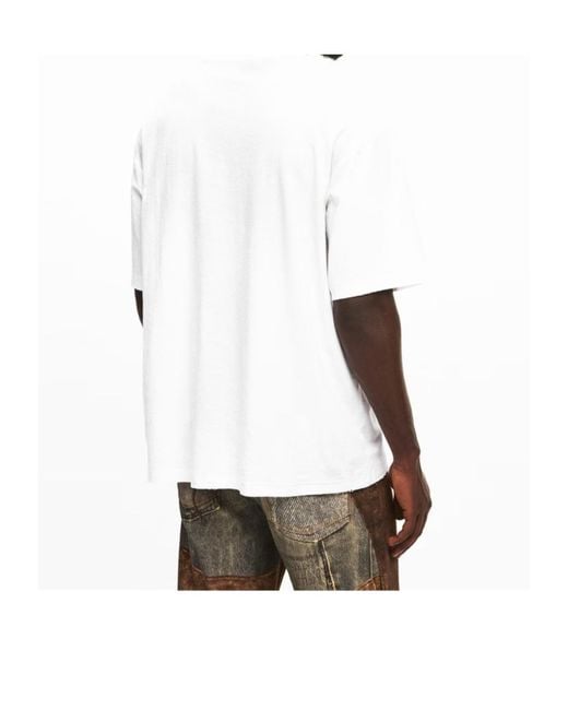 Acne White Logo T-Shirt for men