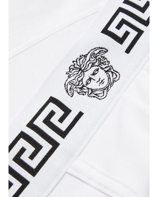 Versace White Low-Rise Stretch-Cotton Trunks for men