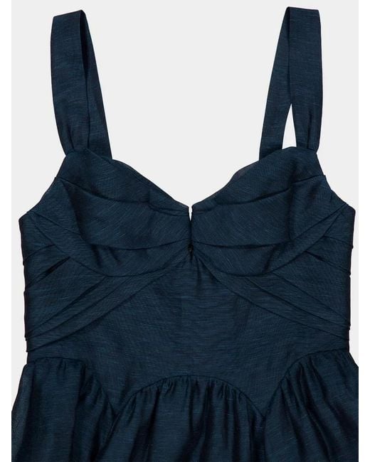Zimmermann Blue Rebellion Drape Midi Dress