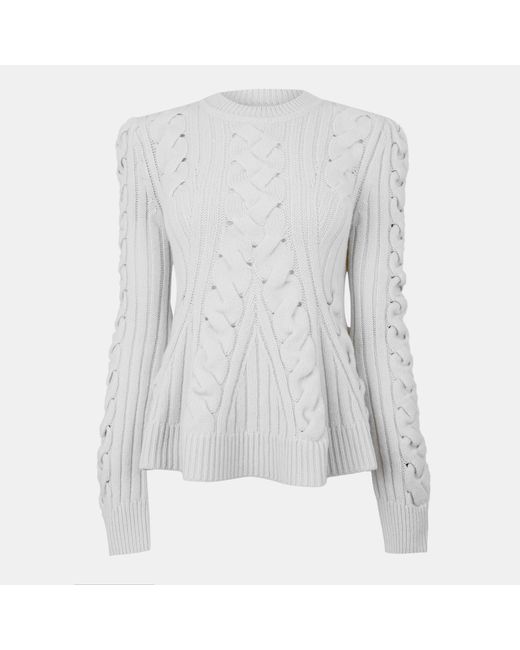 McQueen Gray Alex Cable Crew Neck Jumper