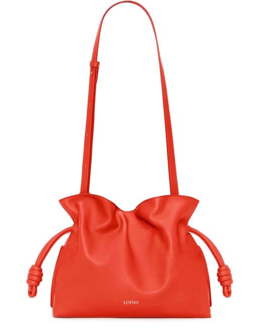 Loewe Red Smooth Leather Bucket Clutch