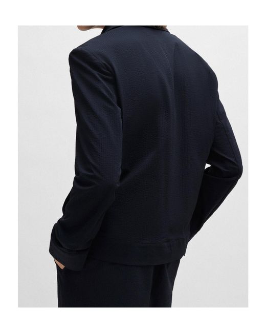 Boss Blue Long-Sleeved Casual Jacket for men