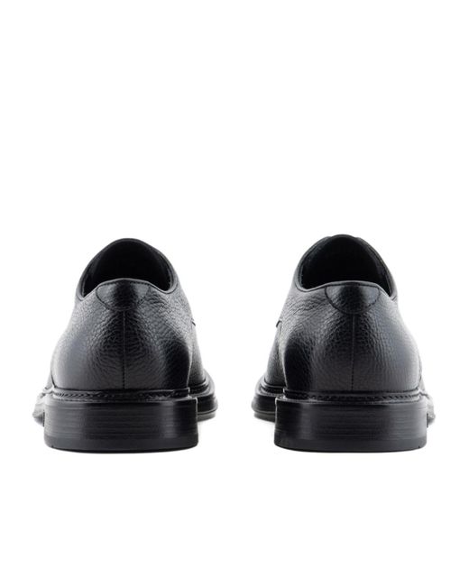 Emporio Armani Black Leather Shoes for men