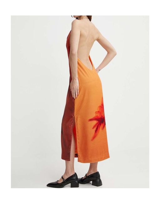 Stine Goya Orange Abstract-Pattern Print Sleeveless Dress
