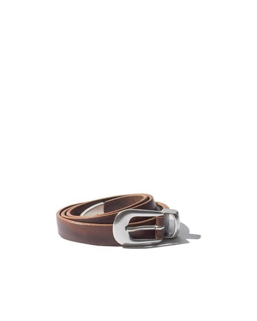 Our Legacy White Contrast-Stitching Leather Belt for men