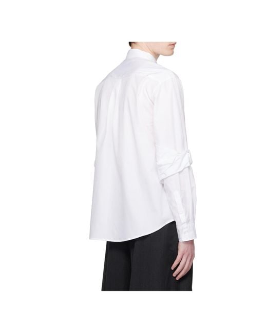Simone Rocha White Gathered-Cuff Cotton Shirt for men