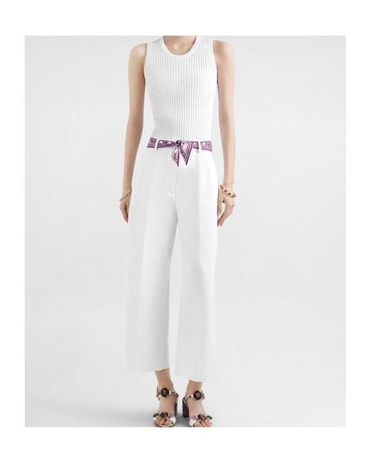Dolce & Gabbana White Ribbed Top