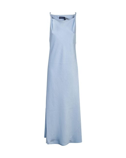 Polo Ralph Lauren Blue Woven-Slip Dress-Dresses