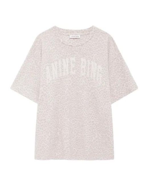 Anine Bing White Cade Leopard-Print T-Shirt