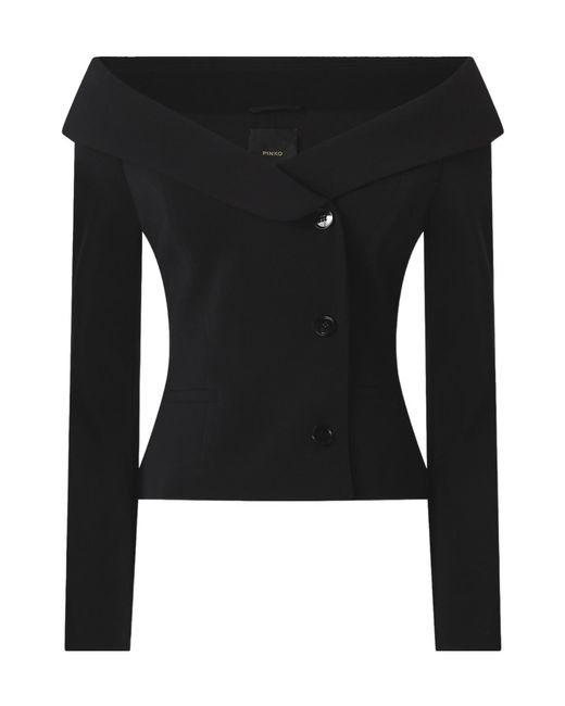 Pinko Black Open Shoulders Slim-Fit Jacket