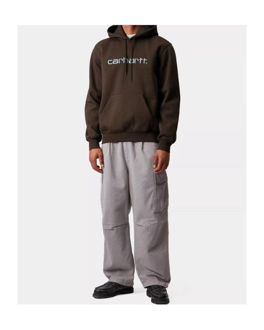 Carhartt Brown Logo Loose Fit Hoodie for men