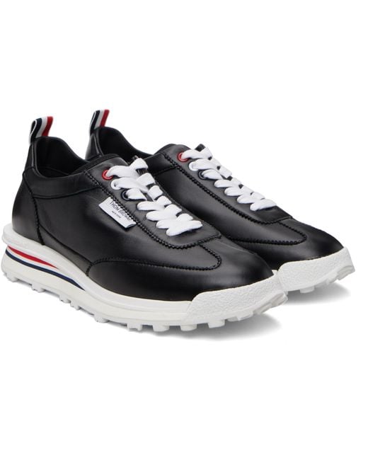 Thom Browne Black Lace-Up Leather Sneakers for men