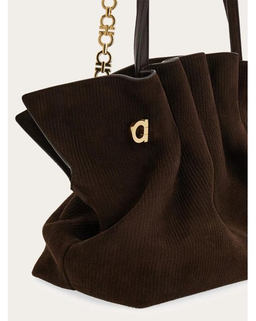 Ferragamo Brown Ferragamo Soft-Bag (M)