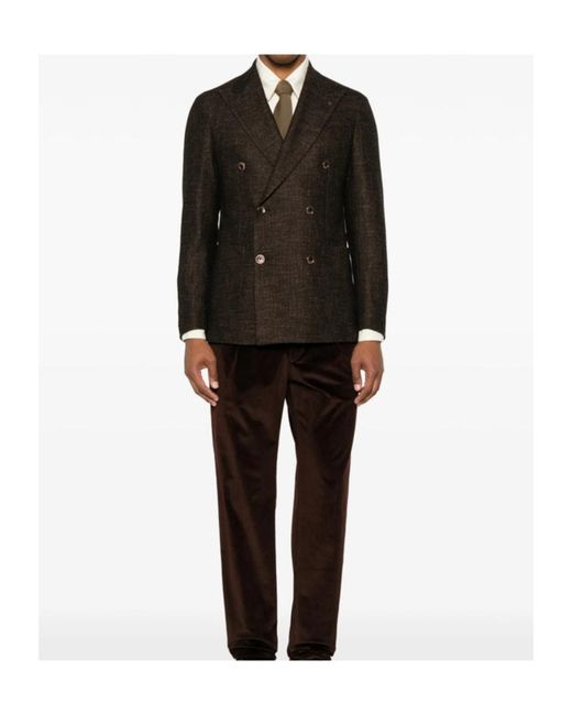 Tagliatore Brown Long-Sleeve Blazer for men