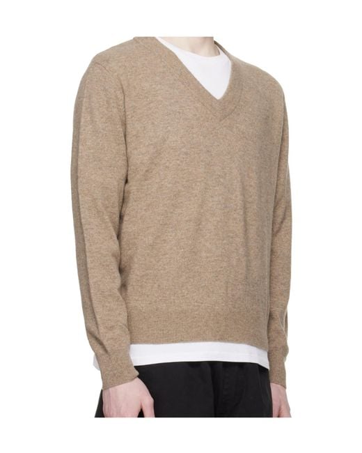Entire studios Natural V-Neck Sweater for men