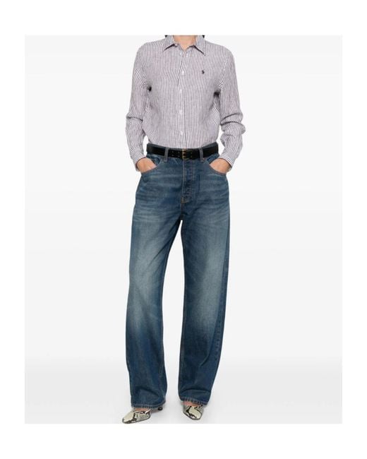 Polo Ralph Lauren White Striped Linen Shirt