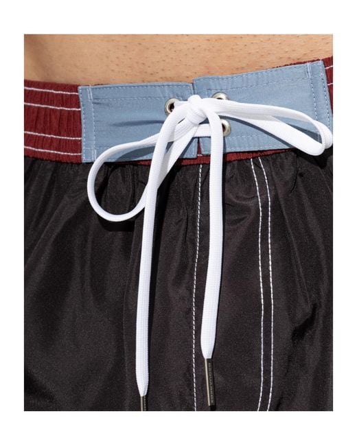 DSquared² Black Wide-Leg Swim Shorts for men
