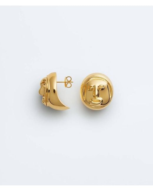 Bottega Veneta Metallic Face Earrings