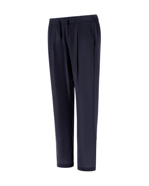 Herno Blue Straight-Leg Drawstring Trousers
