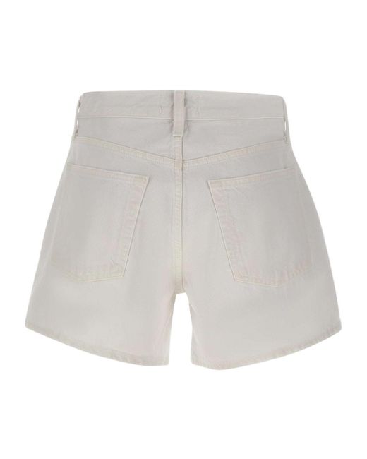 Agolde Gray Parker Long High-Rise Denim Shorts