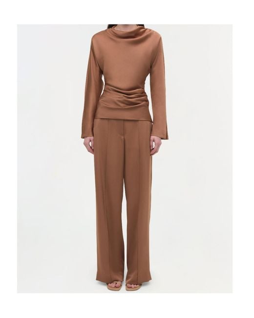Jonathan Simkhai Brown Wide-Leg Trousers