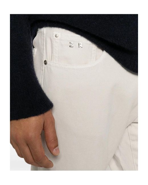 Tramarossa White Casual Trousers With Belt Loops for men