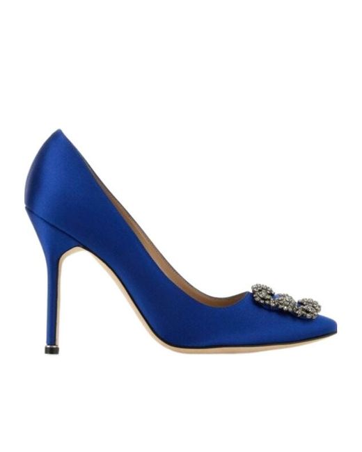 Manolo Blahnik Blue Pointed High Heels