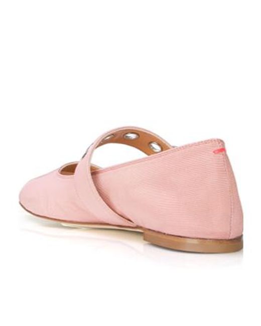 Aeyde Pink Uma Square Toe Mary Jane Flats