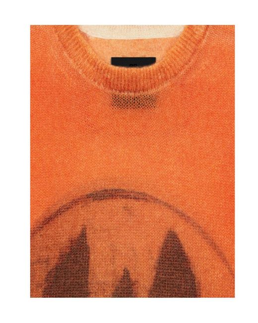 Givenchy Orange Ceramics-Printed Crewneck Knit Jumper for men