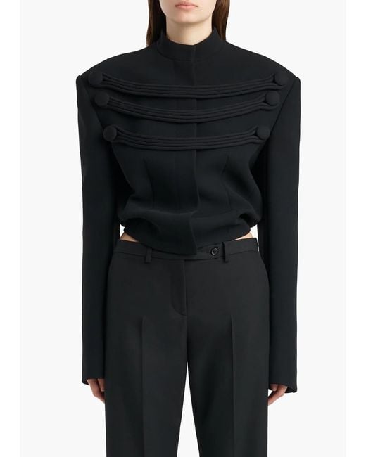 Khaite Black York Jacket With Cord Embroidery