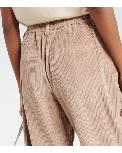 Brunello Cucinelli Natural Pleated Straight Pants