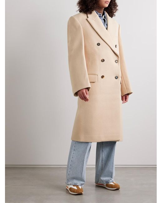 Wardrobe NYC Natural Double-Breasted Coat