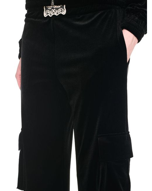 Off-White c/o Virgil Abloh Black Velvet Cargo Track Pants
