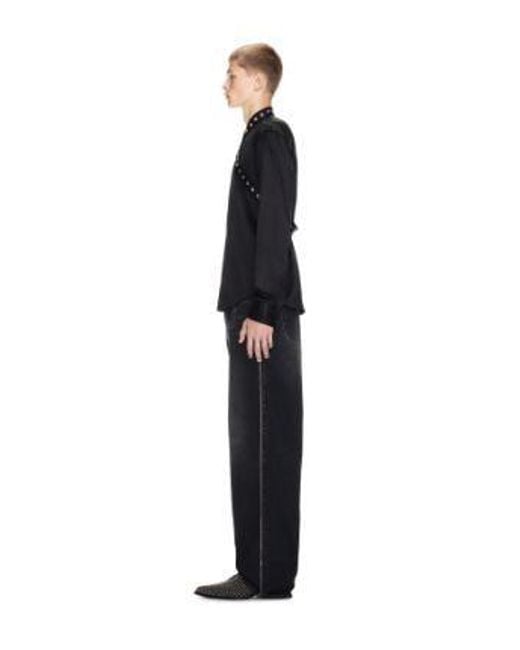 Off-White c/o Virgil Abloh Black Zip-Trim Loose-Fit Jeans for men