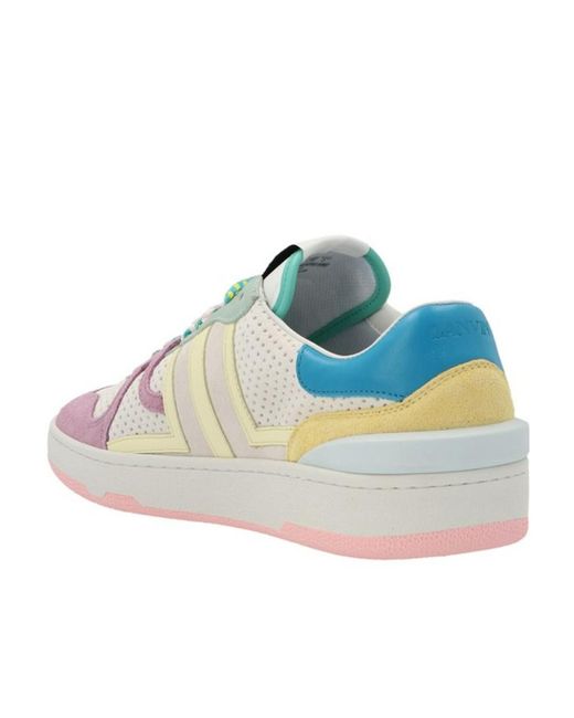 Lanvin Blue Low-Side Lacing Leather Sneakers for men