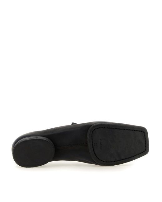 Uma Wang Black Square-Toed Ballet Shoes