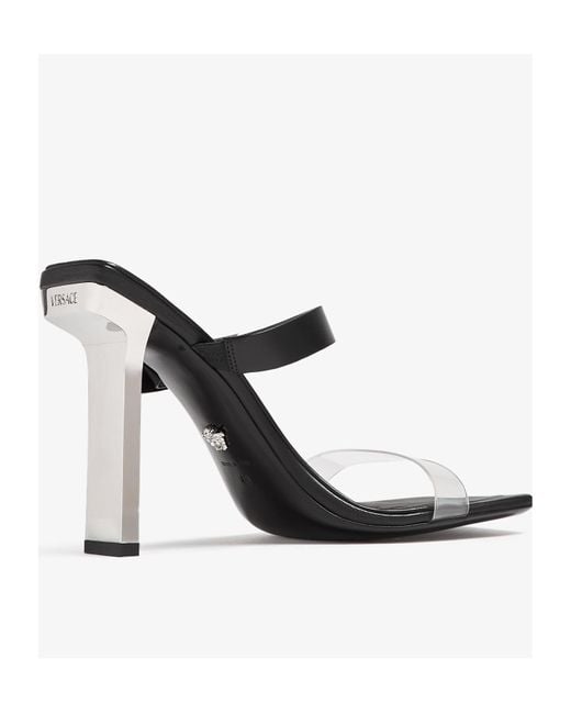 Versace White Heeled Slippers