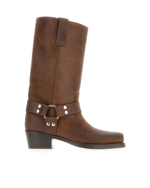 Paris Texas Brown 45Mm Buckle-Strap Leather Boots
