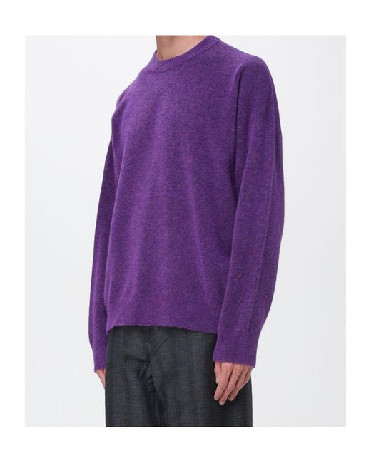 Roberto Collina Purple Long-Sleeved Knitwear for men