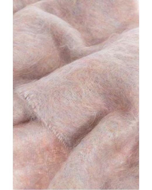 Acne Pink Logo Patch Fringed-Edge Scarf for men