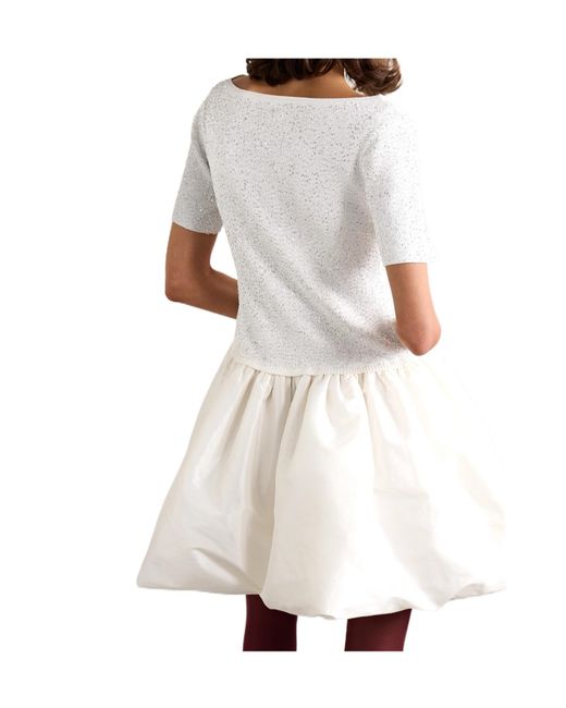 Jonathan Simkhai White Kenz Sequin-Embellished Dress