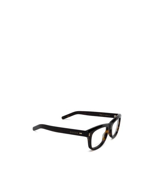 Gucci White Eyewear Square Frame Glasses for men