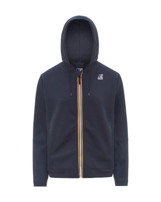 K-Way Blue Prosper Brushed Full Zip Fleece Hoodie for men