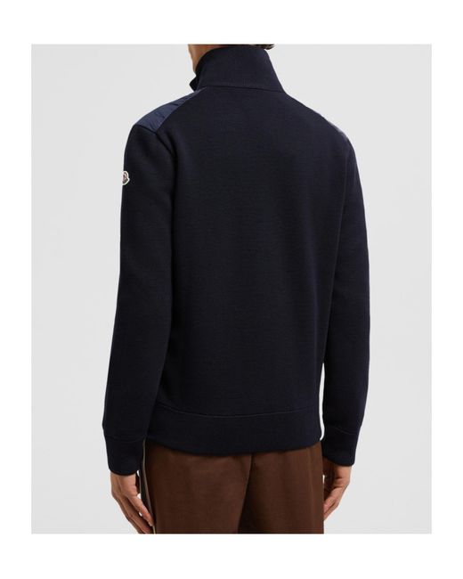 Moncler Blue Long-Sleeved Padded Cardigan for men