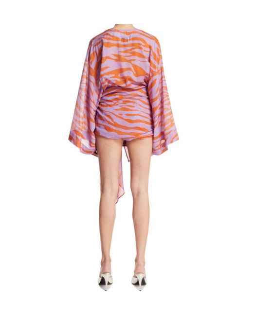 The Attico Red The Zebra Jacquard Mini Dress