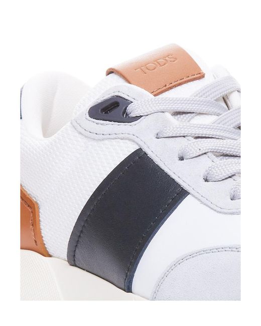 Tod's White Round-Toe Lace-Up Sneakers for men