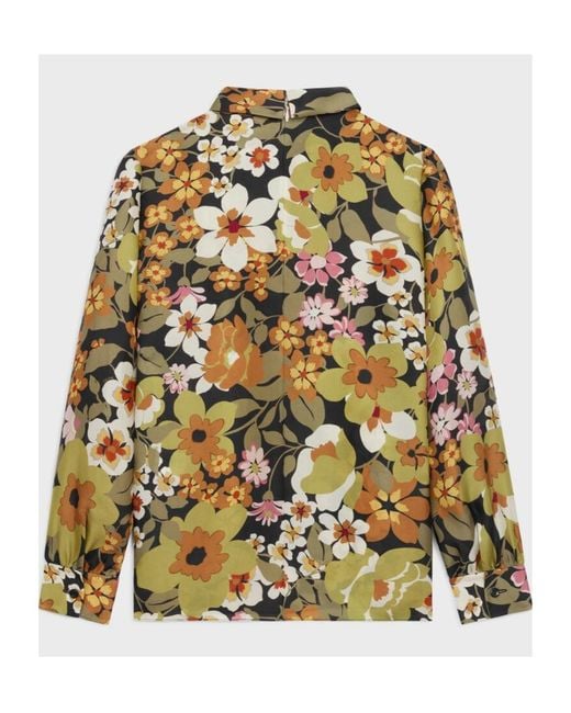 Céline Multicolor Lavalliere Blouse With Bow