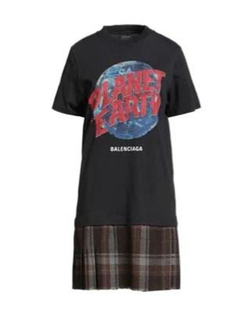 Balenciaga Black Solid Color T-Shirt Dress