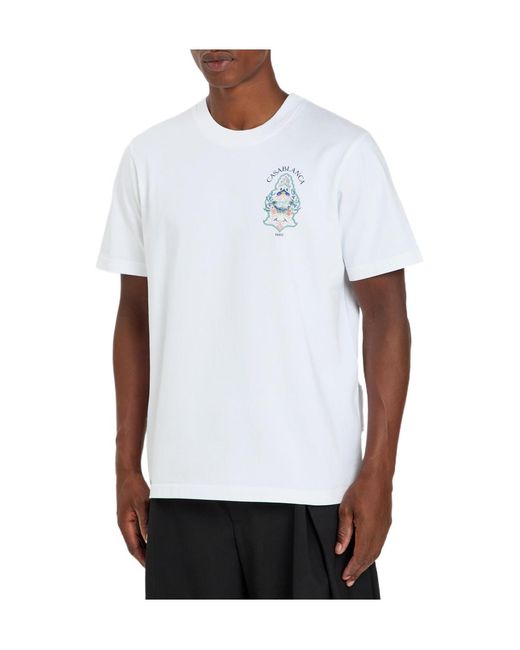 Casablanca White Cotton Printed T-Shirt for men