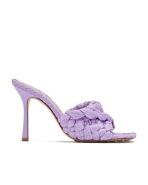 Bottega Veneta Purple Stretch Intrecciato Mules